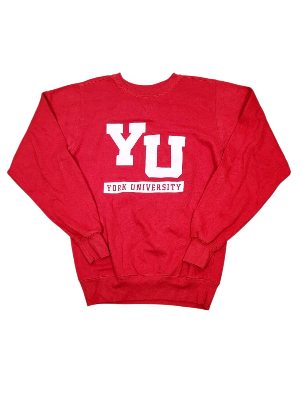 Y2K York University Red Classic Logo Sweatshirt Top Size: XS